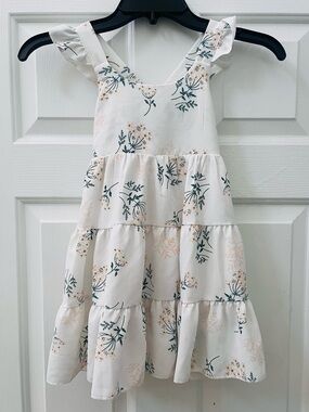 Girls summer floral tiered dress